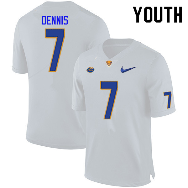 Youth #7 SirVocea Dennis Pitt Panthers College Football Jerseys Sale-White